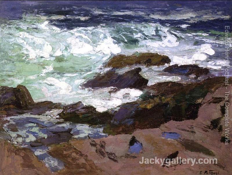 Wild Surf, Ogunquit, Maine by Edward Henry Potthast paintings reproduction - Click Image to Close